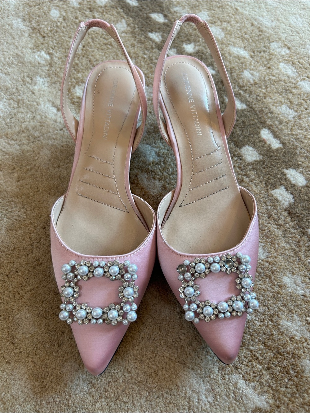Adrienne Vittadini Pink Embellished Heels - Picture 1 of 9
